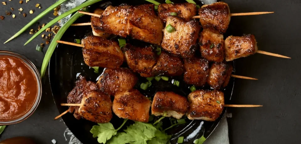 CRANBERRY TERIYAKI CHICKEN SKEWERS