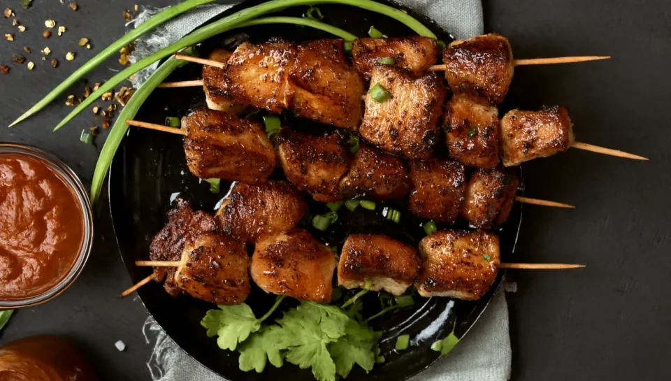CRANBERRY TERIYAKI CHICKEN SKEWERS