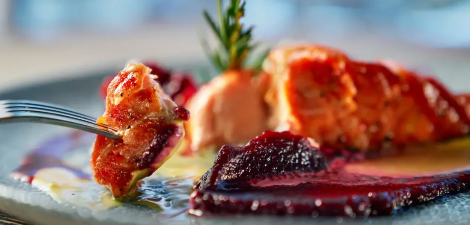 GRILLED FISH WITH CRANBERRY SWEET & SOUR SAUCE