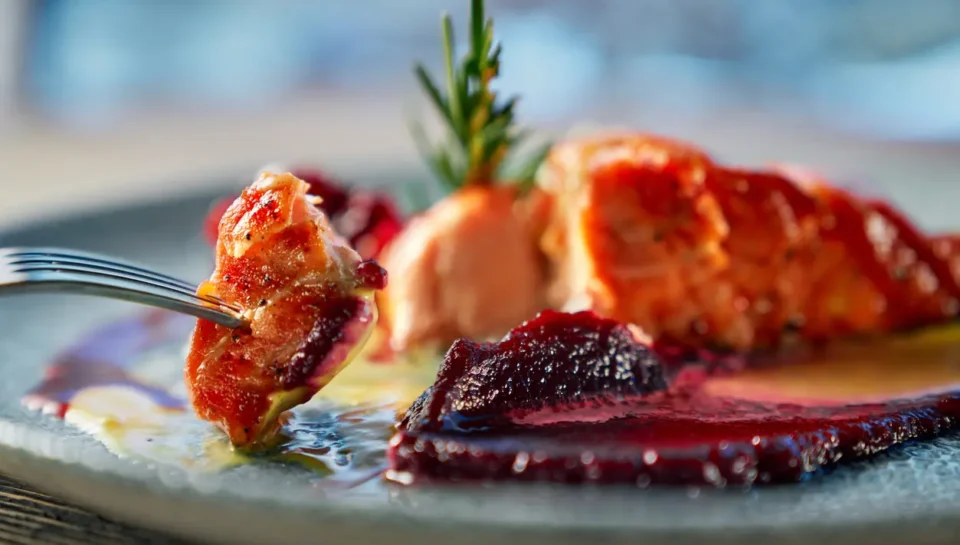 GRILLED FISH WITH CRANBERRY SWEET & SOUR SAUCE