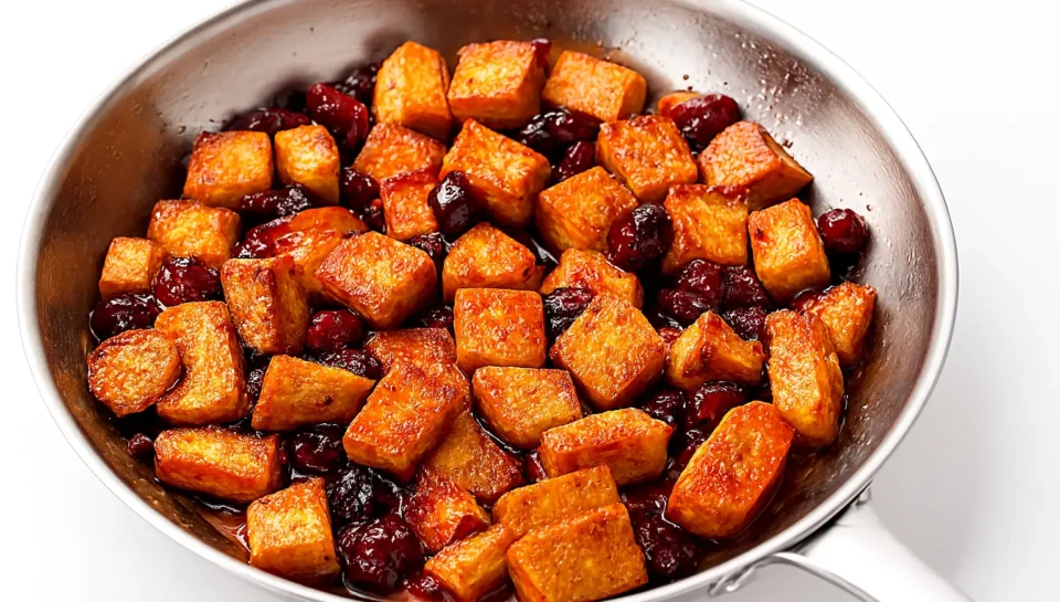 PAN-FRIED TOFU WITH CRANBERRIES