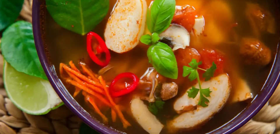 THAI STYLE HOT & SOUR TOFU & VEGETABLE SOUP