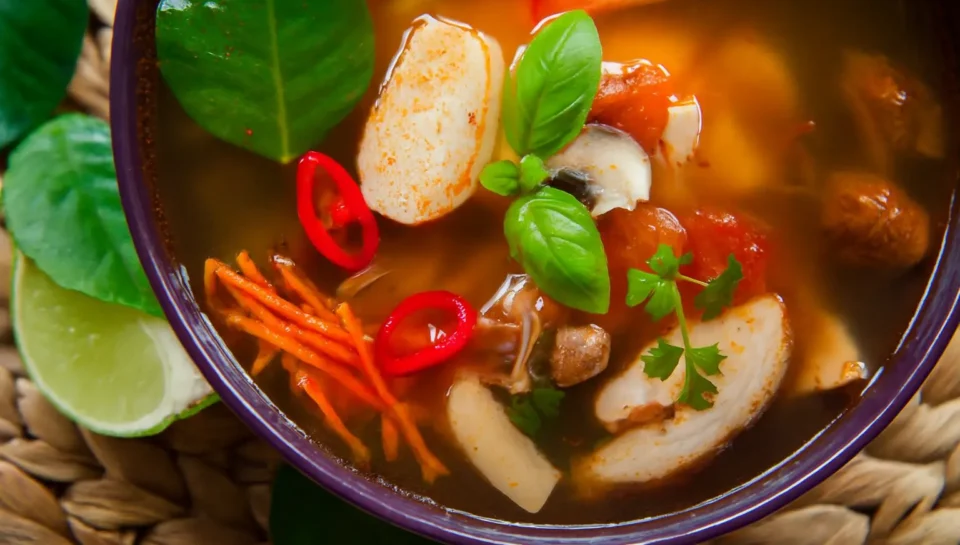 THAI STYLE HOT & SOUR TOFU & VEGETABLE SOUP