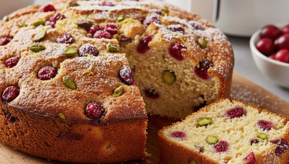 Quick and Easy Wholesome Cranberry Pistachio Bread Air Fryer Cake