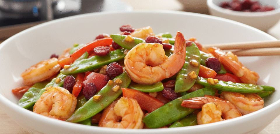 Sweet-Spicy Prawn & Snow Peas Stir-Fry