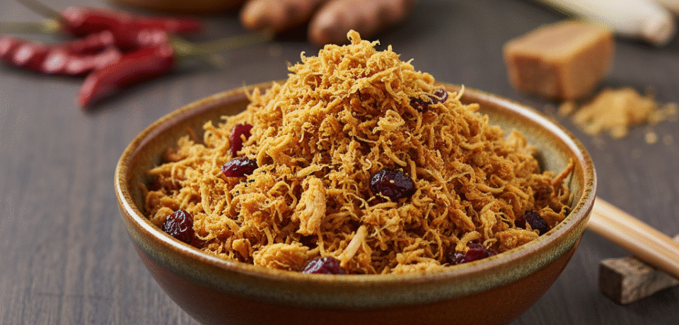 Cranberry Meat Serunding (Spiced Meat Floss)