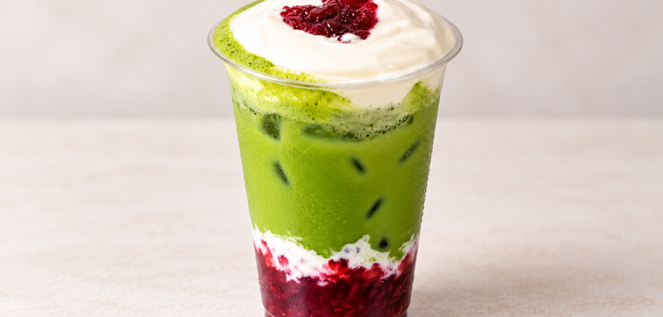 Layered Berry Matcha Cream Drink