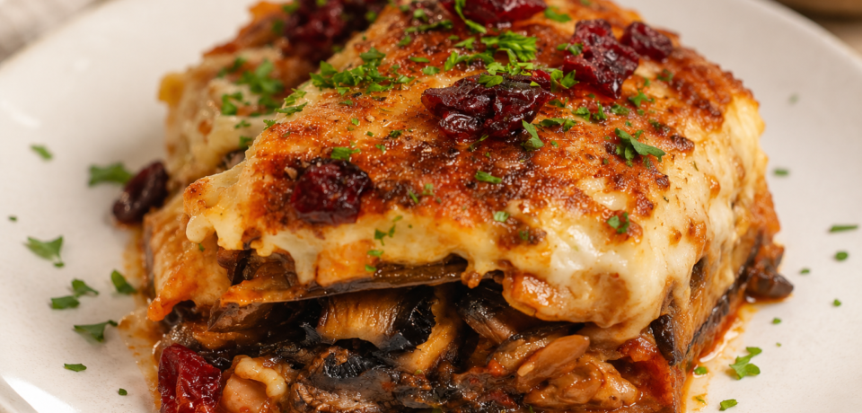Moussaka with Parsley and Cranberries