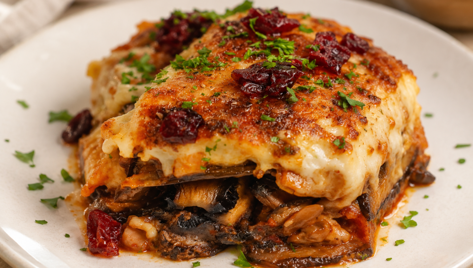 Moussaka with Parsley and Cranberries