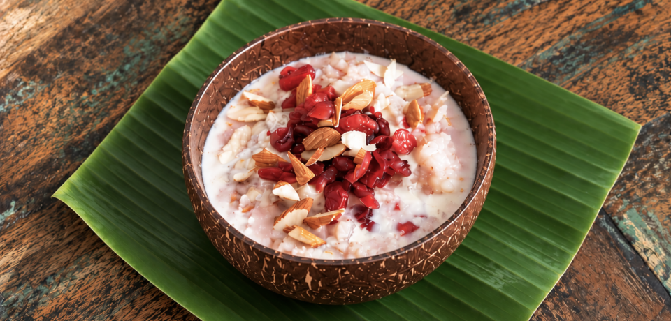 Rustic Coconut Bowl with Berry Porridge