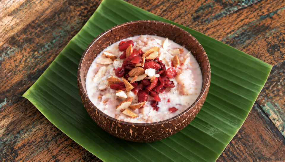 Rustic Coconut Bowl with Berry Porridge